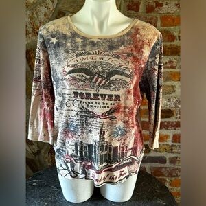 Christopher & Banks, Fourth of July, Proud american, Longsleeve tshirt,Patriotic